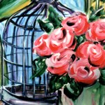 Cage with flowers