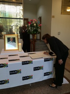 Signing Nelson Mandela's Book